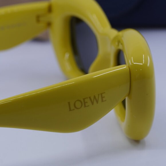 Loewe LW40117I 39A Cat Eye Sunglasses – Shiny Yellow/Grey